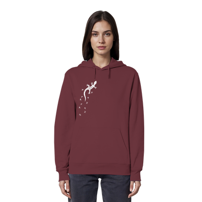 Gecko Eidechse Silhouette hell - Organic Hoodie
