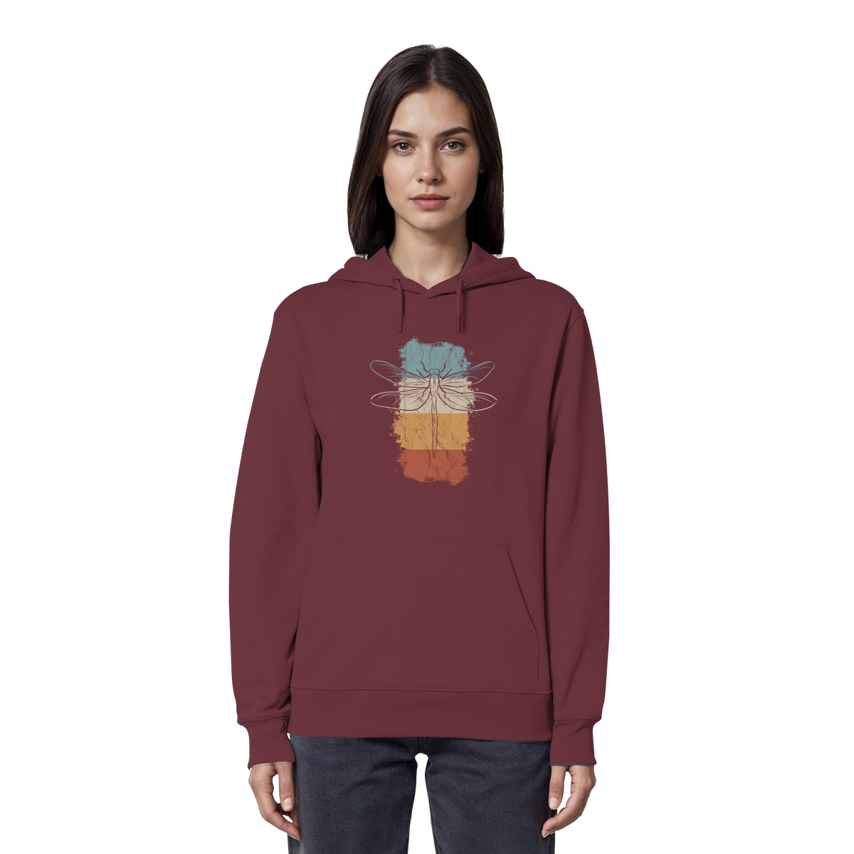 Retro Kunst Libelle | Vintage Dragonfly - Organic Hoodie