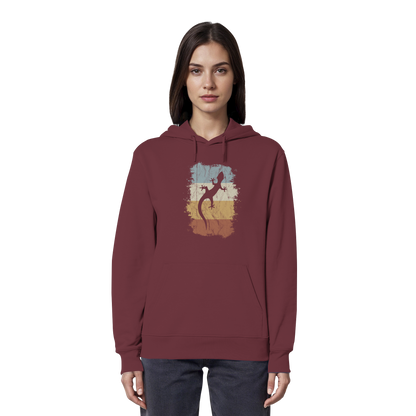 Retro Gecko Salamander Silhouette - Organic Hoodie