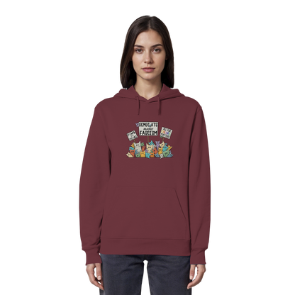 Demo-Katzen gegen Faschismus und für Vielfalt - Organic Hoodie