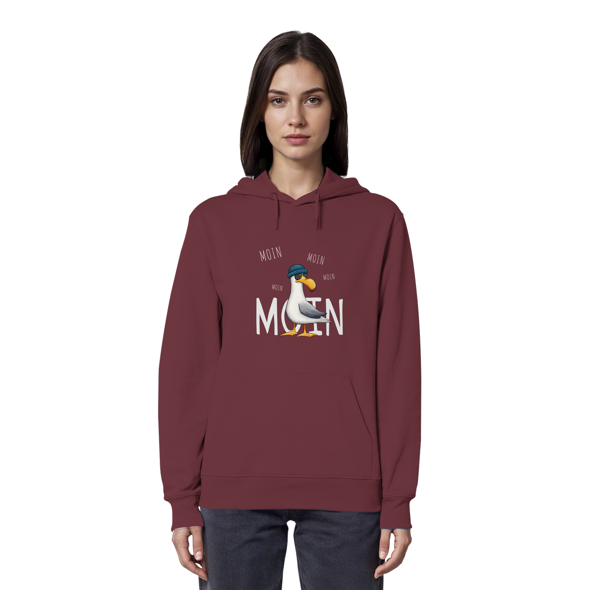 Moin Moin Lässige Hipster Möwe  - Organic Hoodie