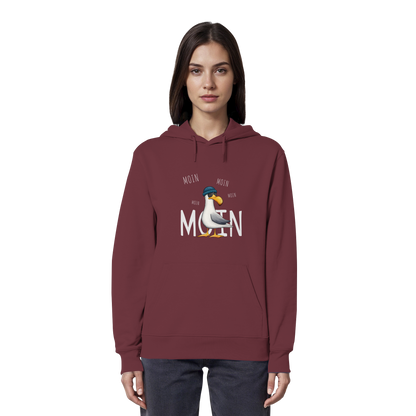 Moin Moin Lässige Hipster Möwe  - Organic Hoodie