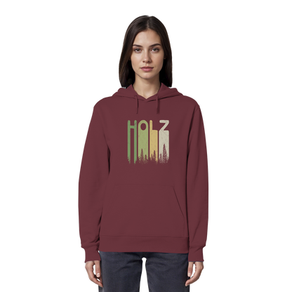 Holz Retro Wald Schriftzug - Organic Hoodie