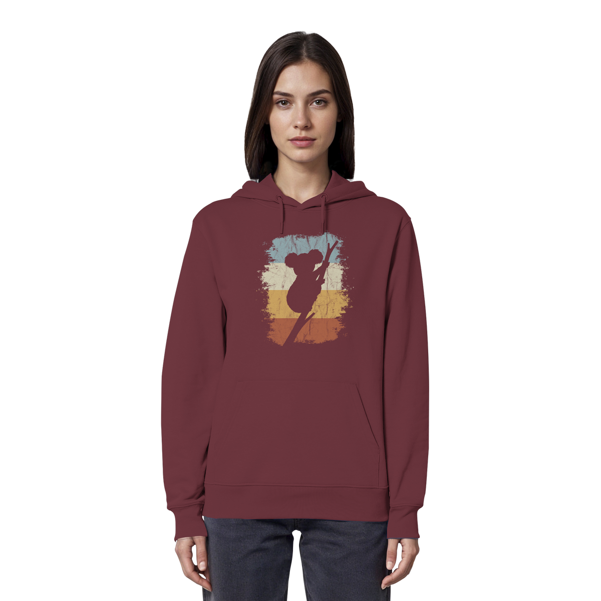 Retro kletternder Koala-Bär - Organic Hoodie