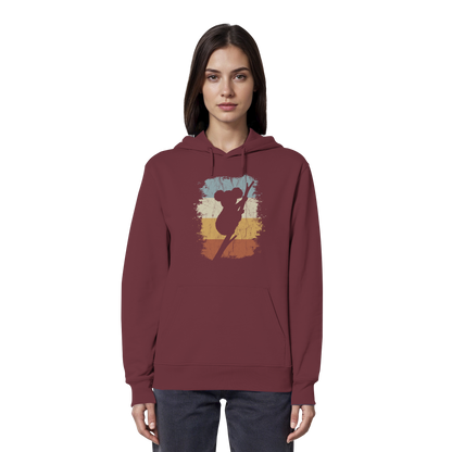 Retro kletternder Koala-Bär - Organic Hoodie