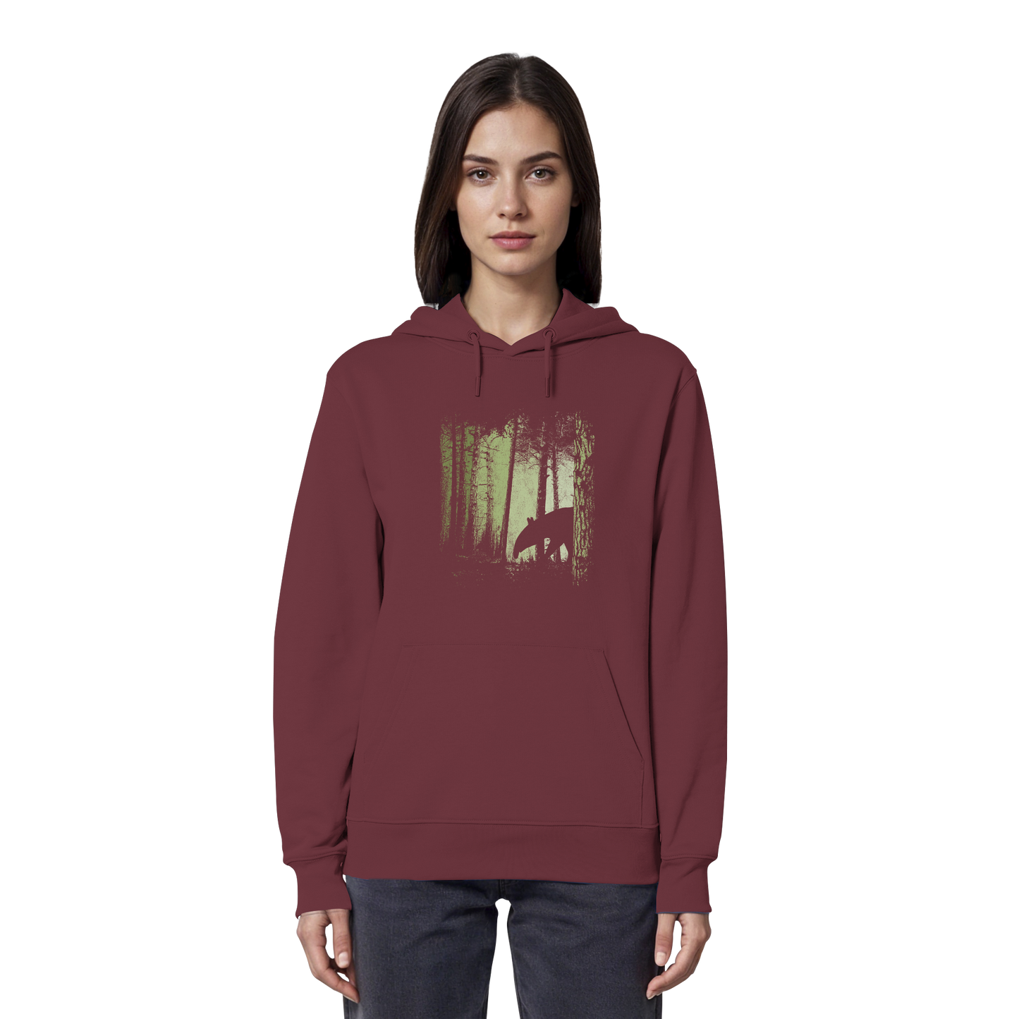 Lässiger Tapir im Zwielicht Wald - Organic Hoodie