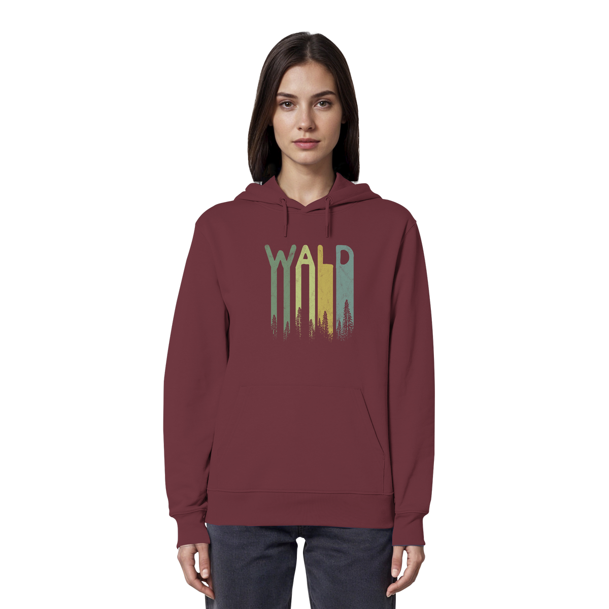 Wald Retro Forst Schriftzug - Organic Hoodie