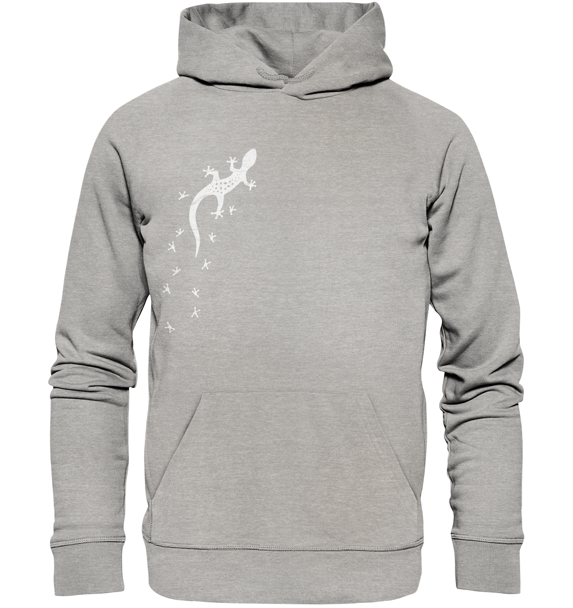 Gecko Eidechse Silhouette hell - Organic Hoodie