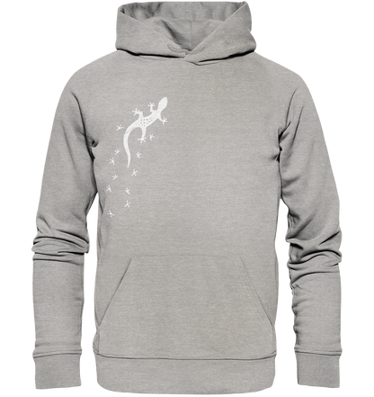 Gecko Eidechse Silhouette hell - Organic Hoodie