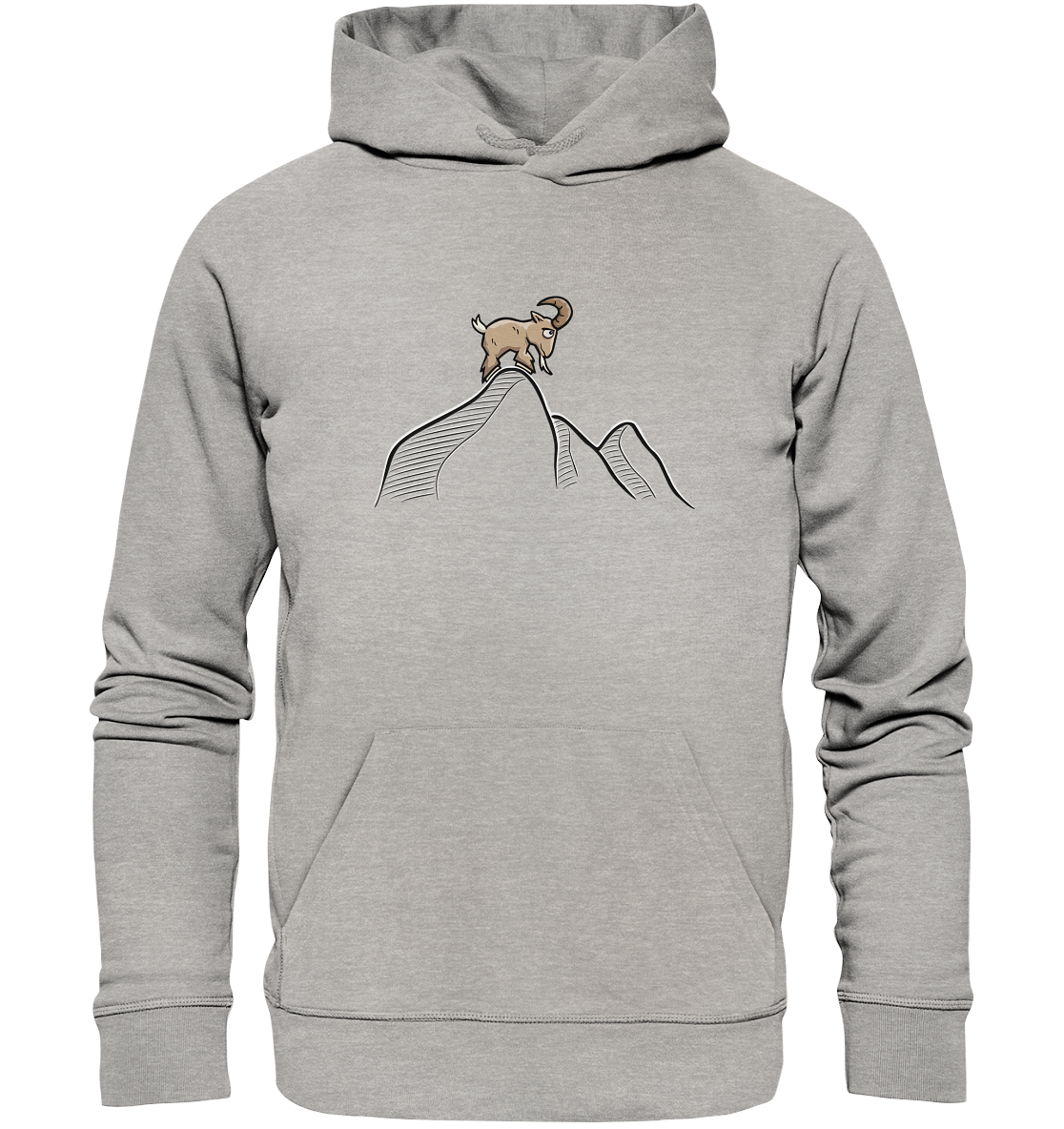 Ziegenbock in den Bergen - Organic Hoodie