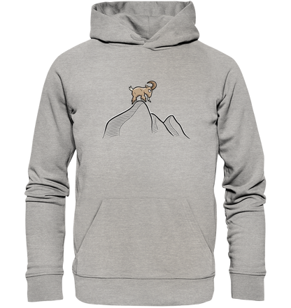 Ziegenbock in den Bergen - Organic Hoodie