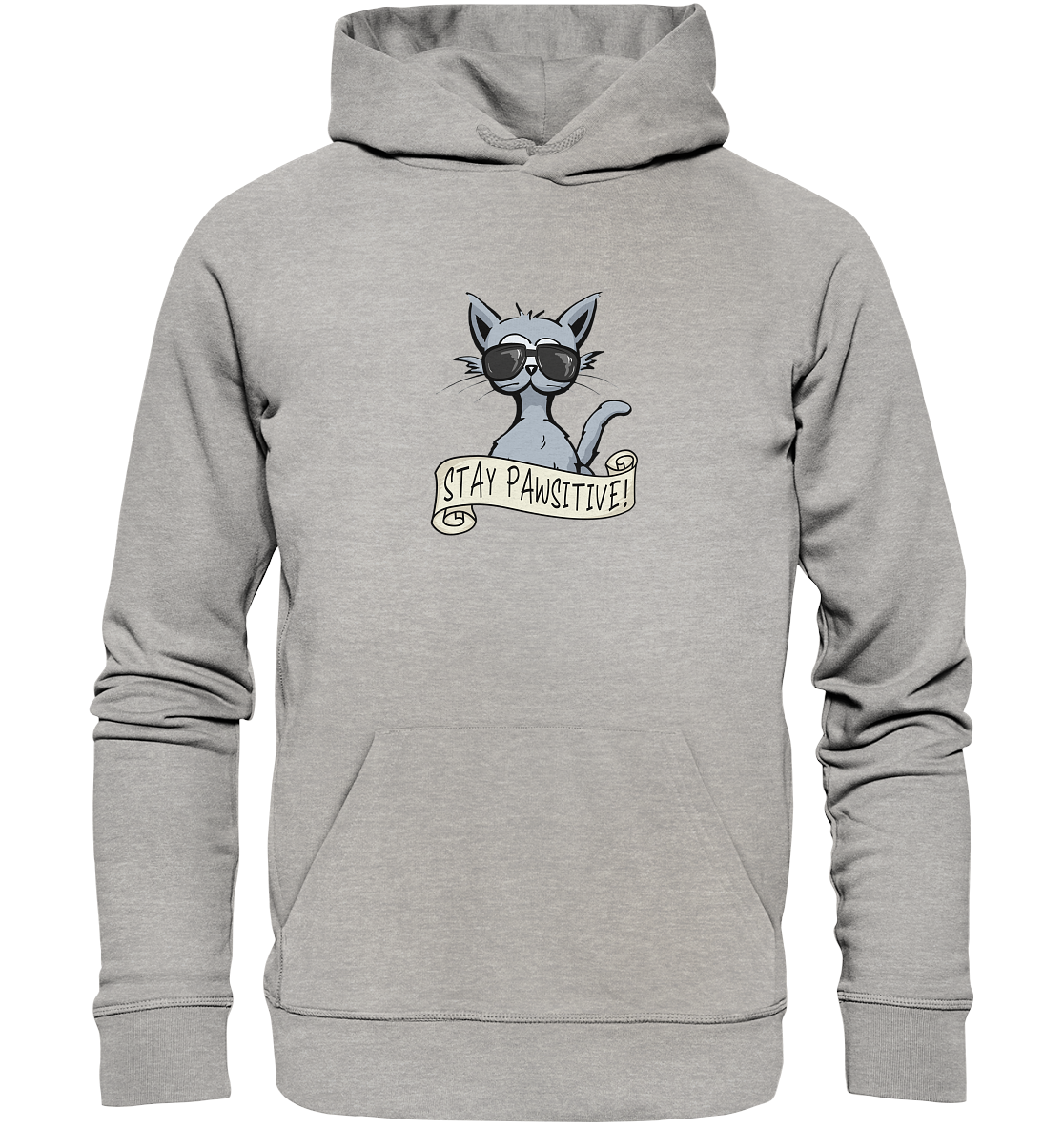 Stay Pawsitive Bleib lässig Hipster Katze - Organic Hoodie