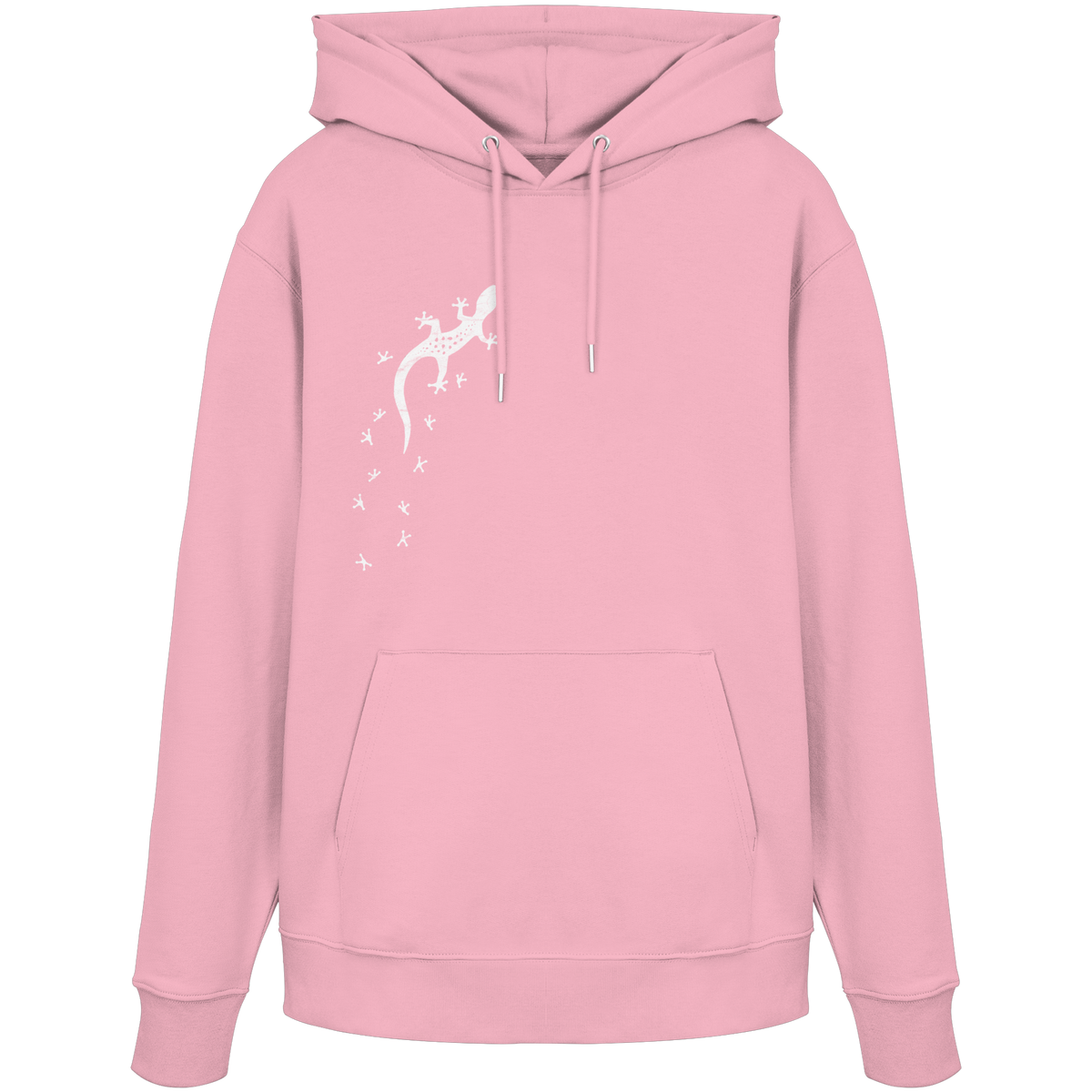 Gecko Eidechse Silhouette hell - Organic Hoodie