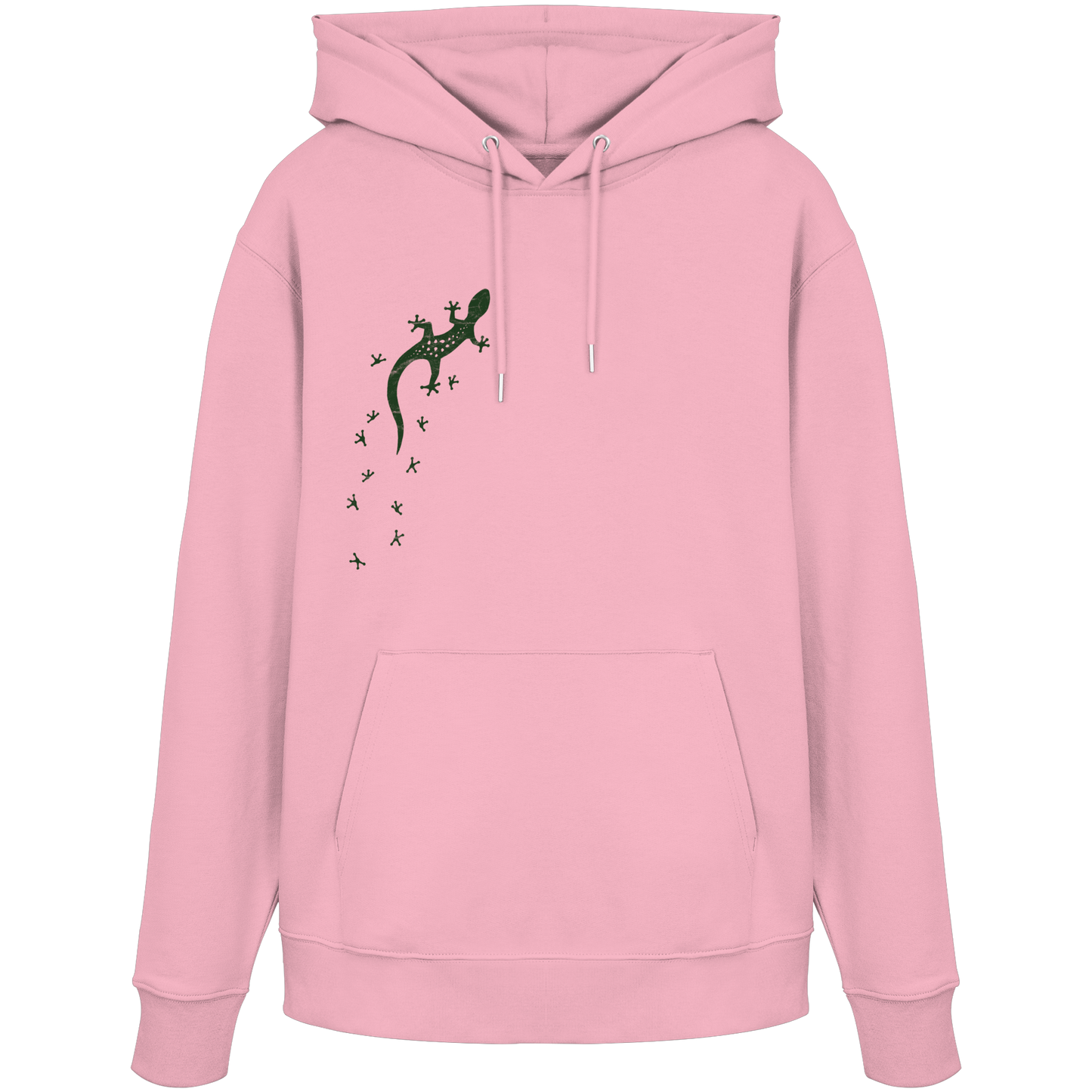 Gecko Eidechse Silhouette dunkel - Organic Hoodie