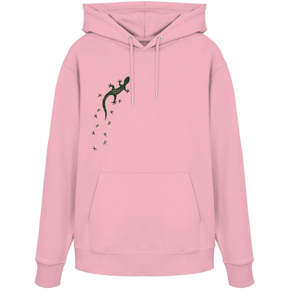 Gecko Eidechse Silhouette dunkel - Organic Hoodie