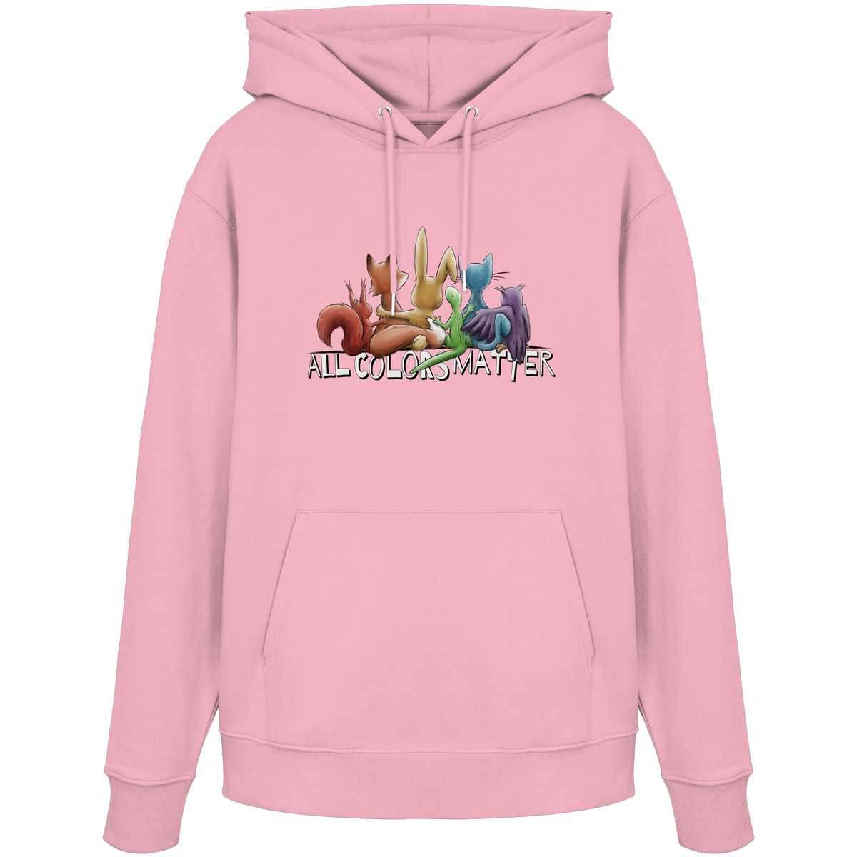 All Colors Matter! Regenbogen Tiere für Vielfalt - Organic Hoodie