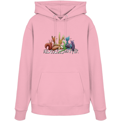 All Colors Matter! Regenbogen Tiere für Vielfalt - Organic Hoodie
