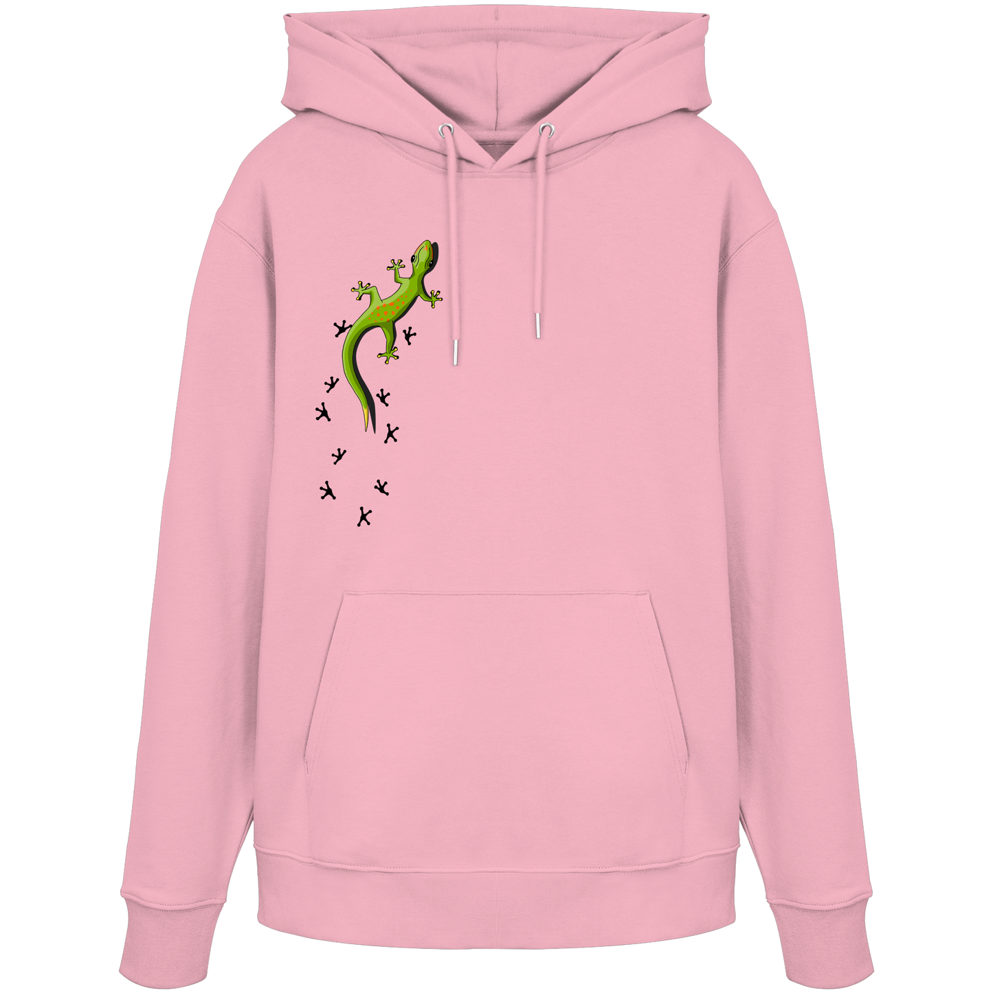 Kletternder Gecko mit Spuren - Organic Hoodie
