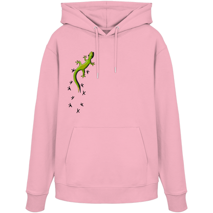 Kletternder Gecko mit Spuren - Organic Hoodie