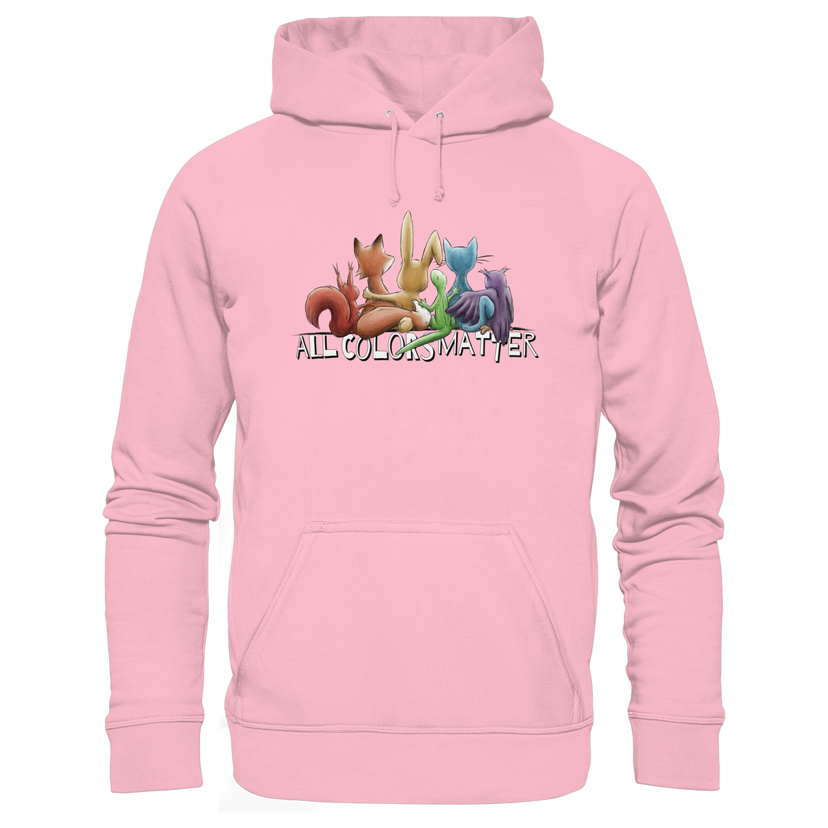 All Colors Matter! Regenbogen Tiere für Vielfalt - Organic Hoodie