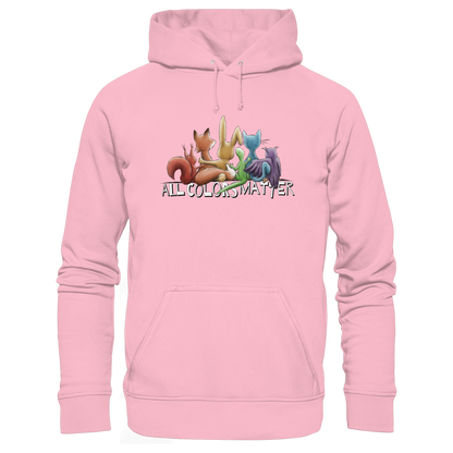 All Colors Matter! Regenbogen Tiere für Vielfalt - Organic Hoodie