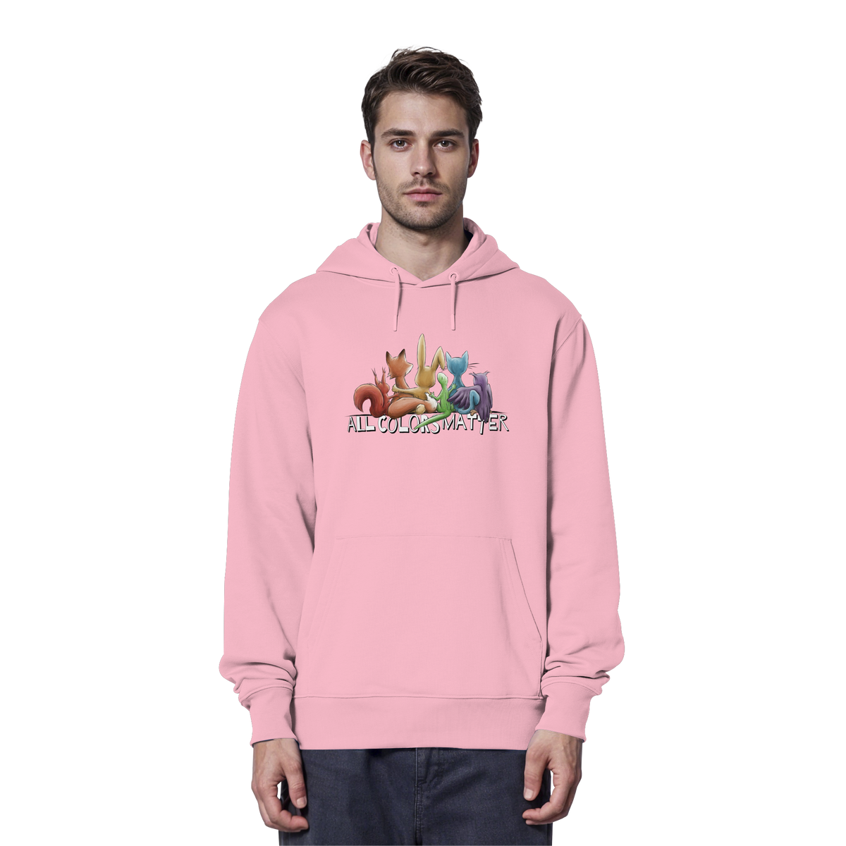 All Colors Matter! Regenbogen Tiere für Vielfalt - Organic Hoodie