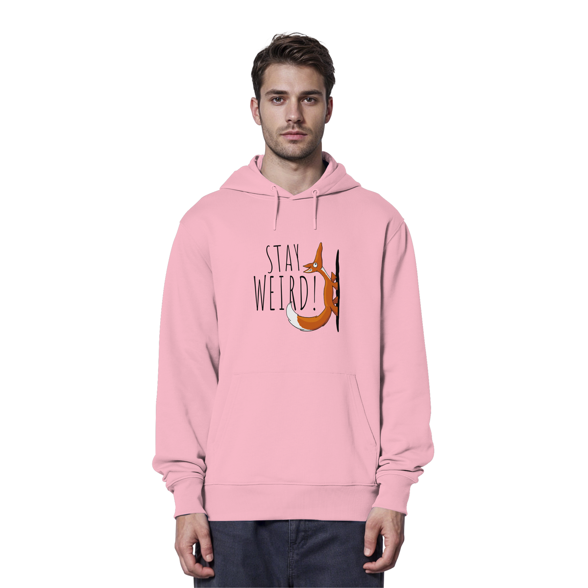 Stay Weird! Schräger Fuchs - Organic Hoodie