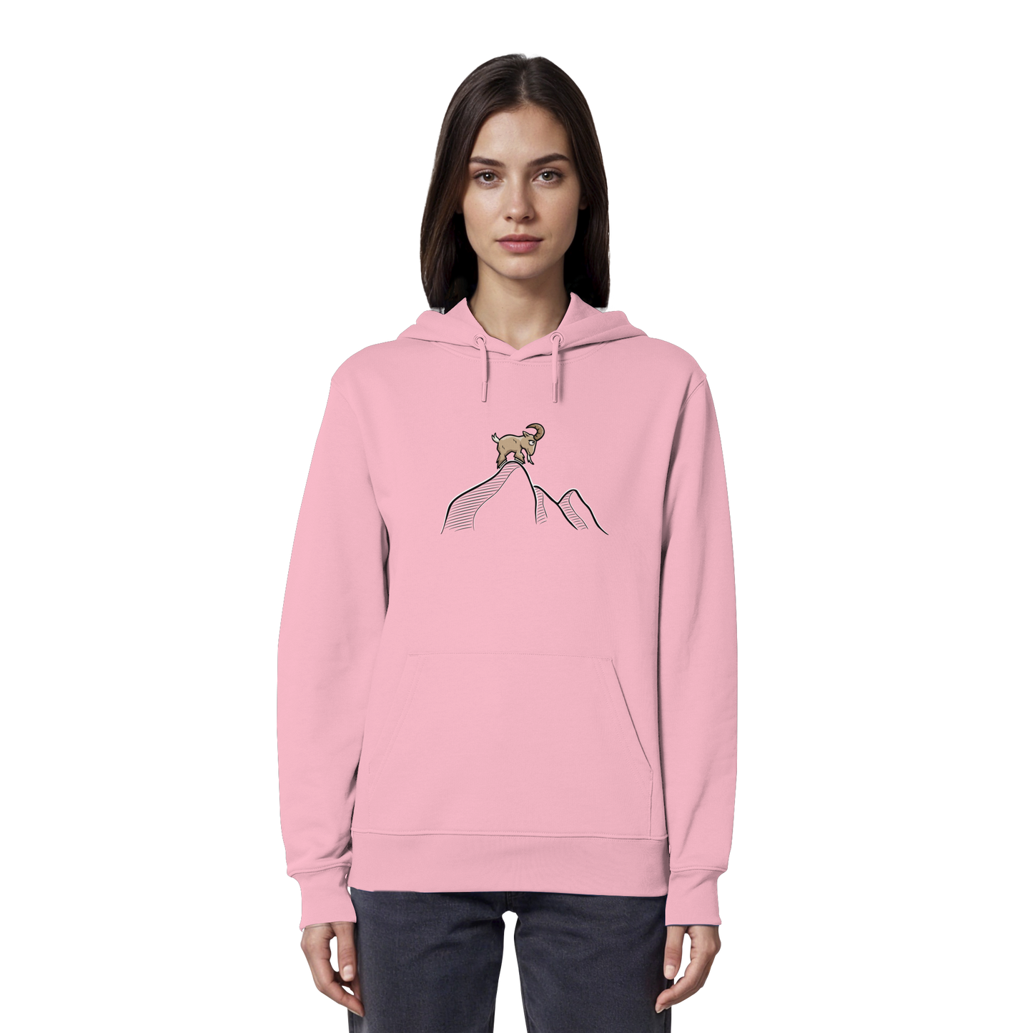 Ziegenbock in den Bergen - Organic Hoodie