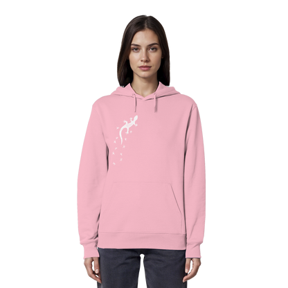 Gecko Eidechse Silhouette hell - Organic Hoodie
