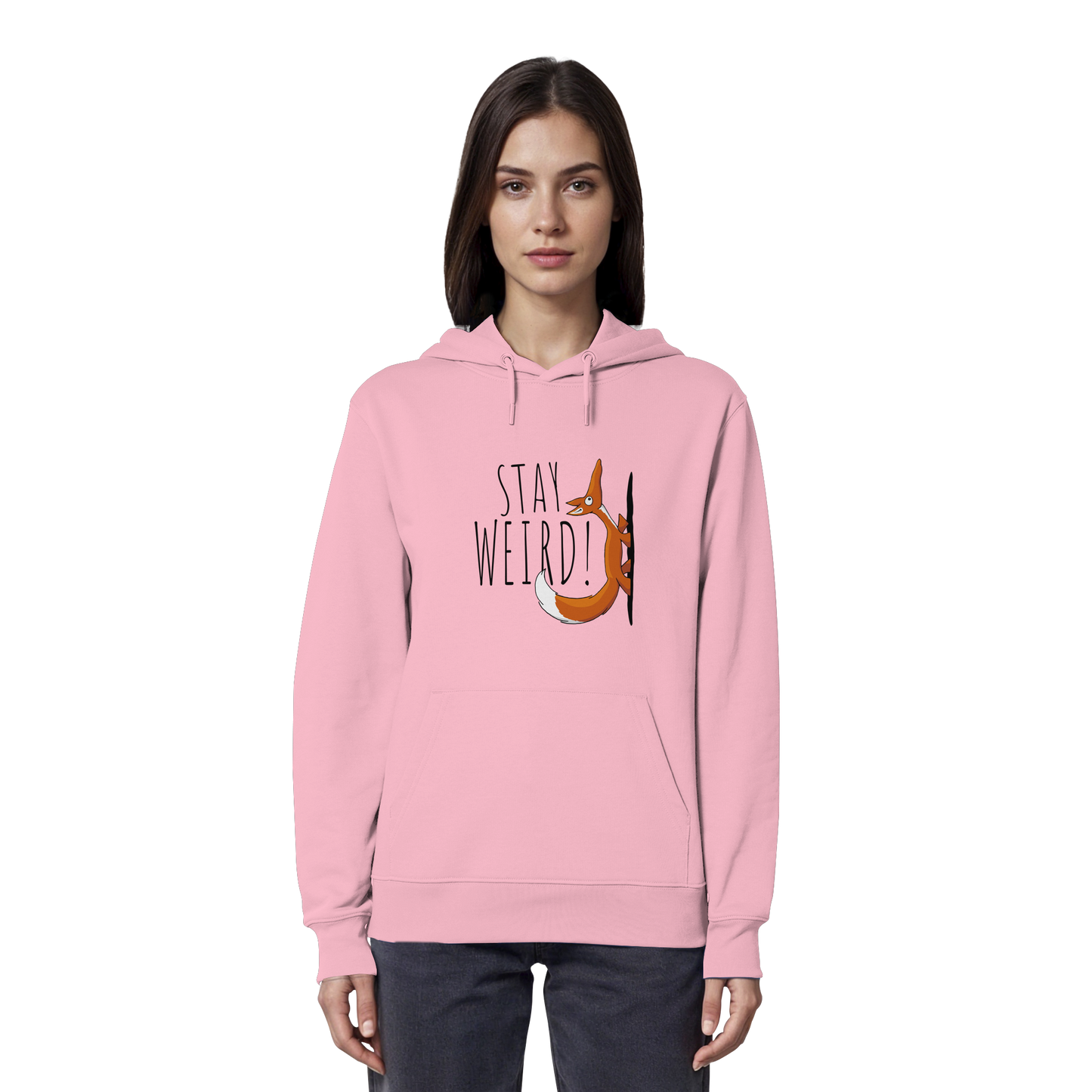 Stay Weird! Schräger Fuchs - Organic Hoodie