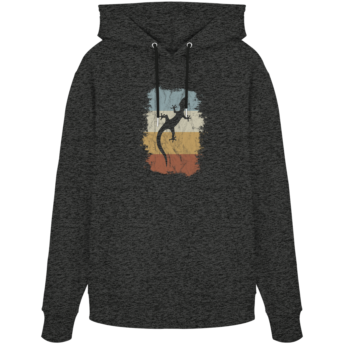 Retro Gecko Salamander Silhouette - Organic Hoodie