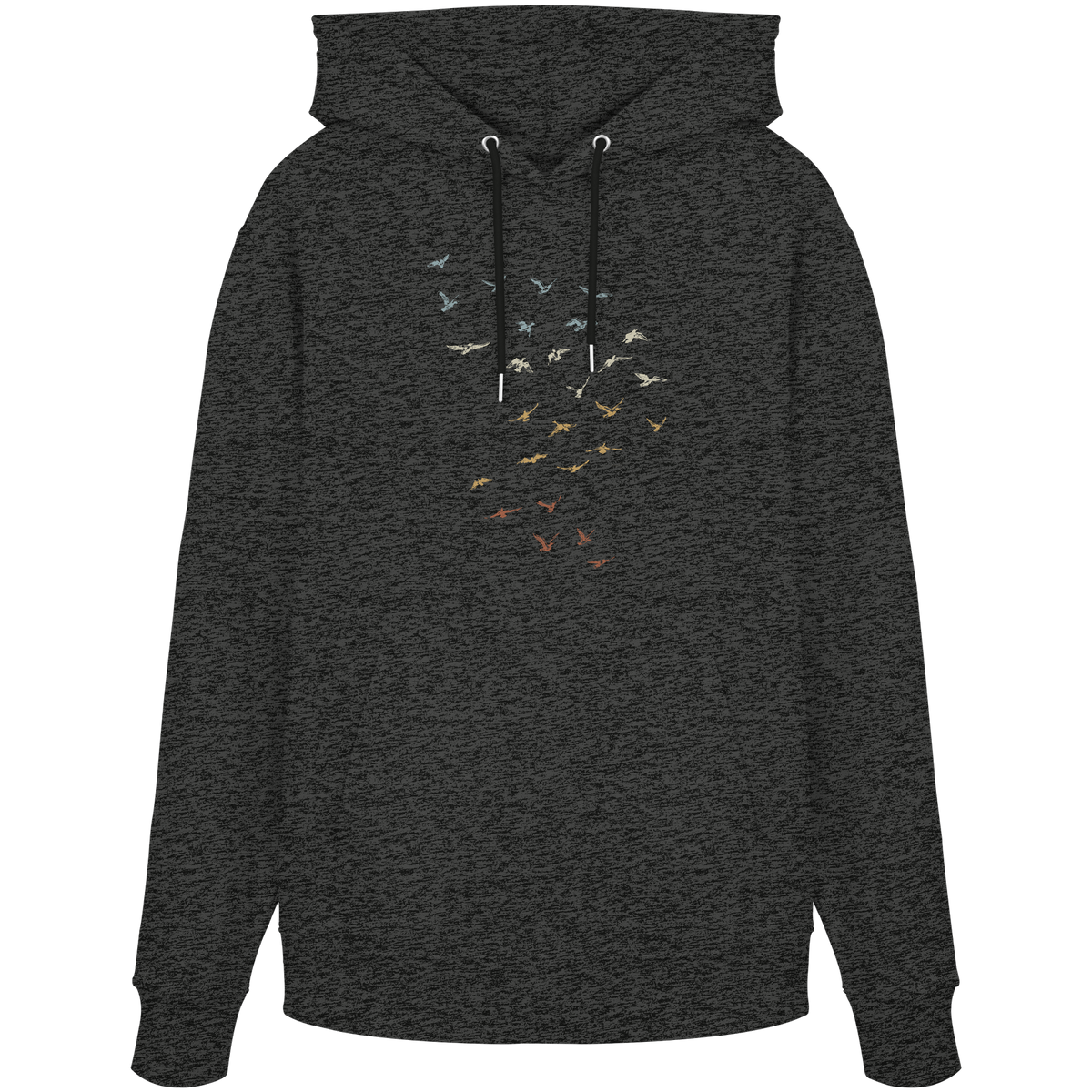 Retro Vogel Schwarm - Organic Hoodie