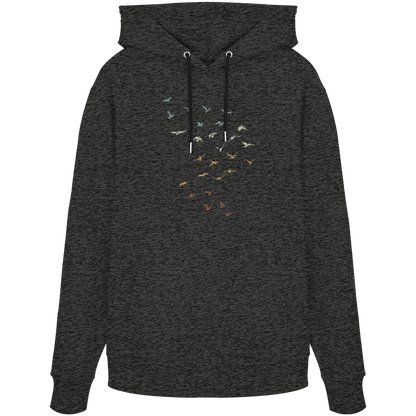 Retro Vogel Schwarm - Organic Hoodie