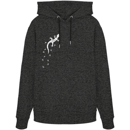 Gecko Eidechse Silhouette hell - Organic Hoodie