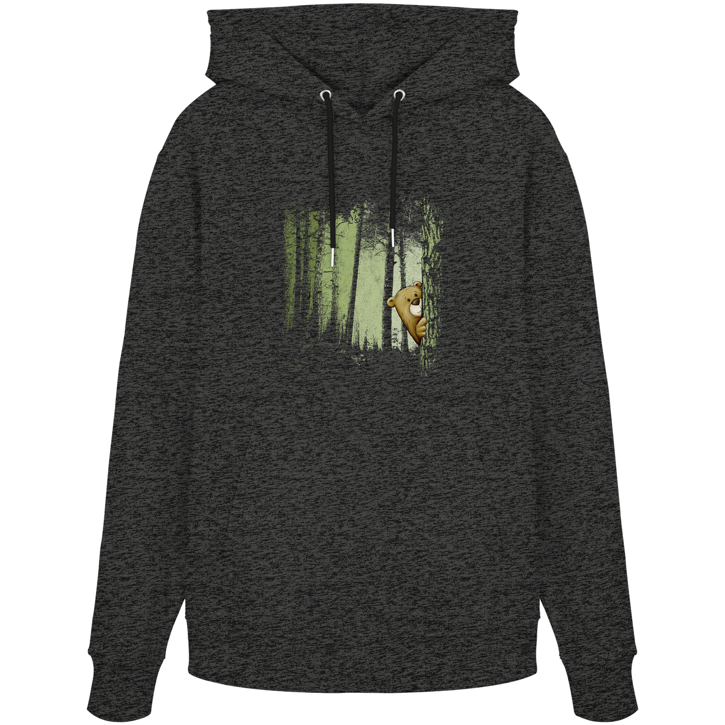 Comic Bär versteckt im Zwielicht Wald - Organic Hoodie