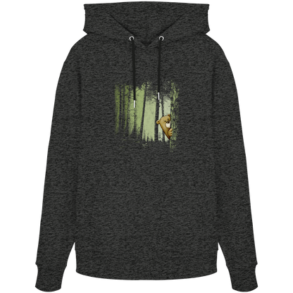 Comic Bär versteckt im Zwielicht Wald - Organic Hoodie