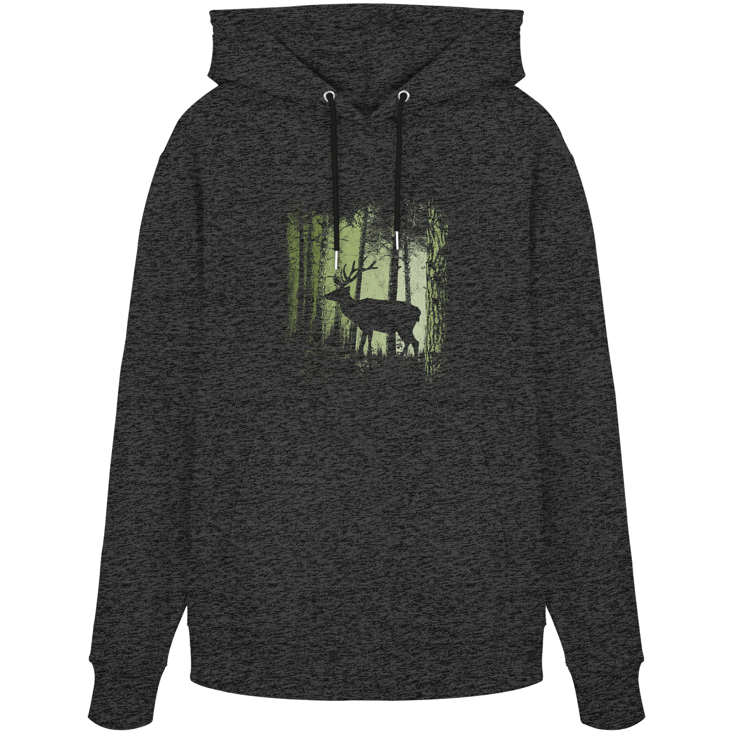 Hirsch im Zwielicht Wald - Organic Hoodie