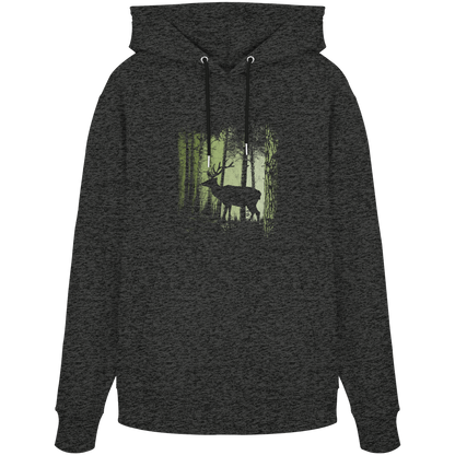 Hirsch im Zwielicht Wald - Organic Hoodie