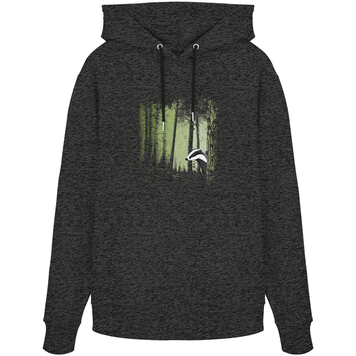 frecher Dachs im Zwielicht Wald - Organic Hoodie