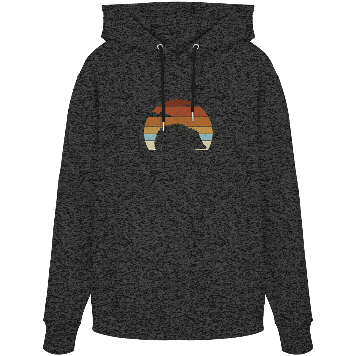Retro Igel Silhouette im Sonnenuntergang - Organic Hoodie