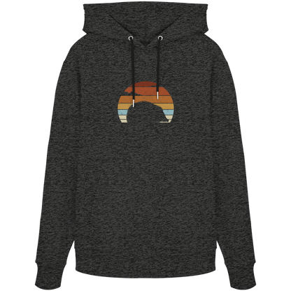 Retro Igel Silhouette im Sonnenuntergang - Organic Hoodie