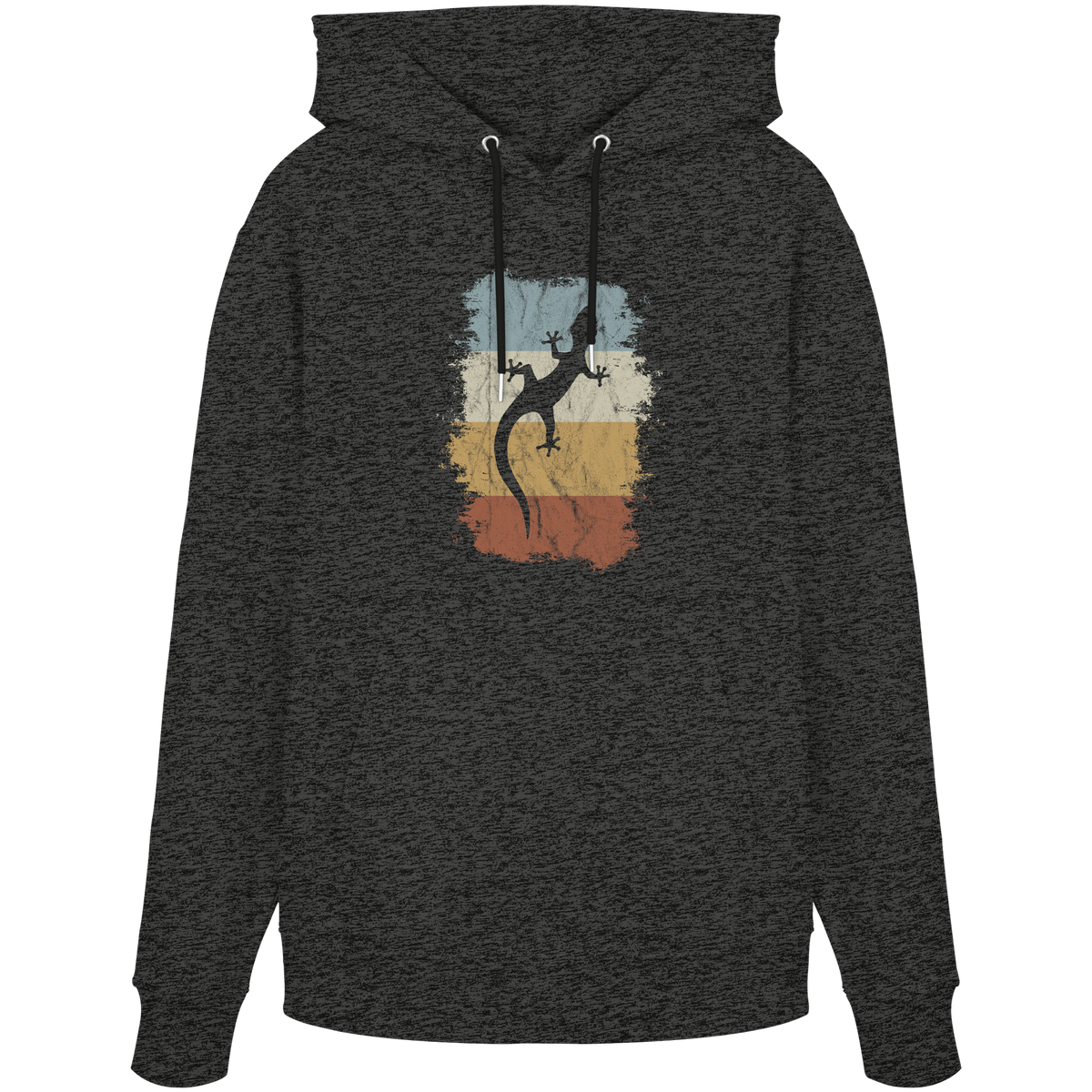 Retro Gecko Salamander Silhouette - Organic Hoodie