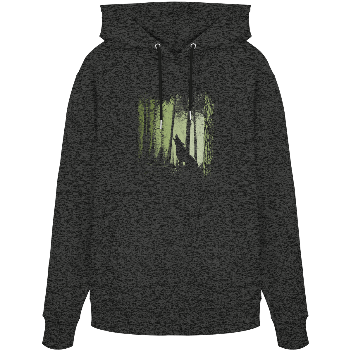 Einsamer Wolf im Zwielicht Wald  - Organic Hoodie