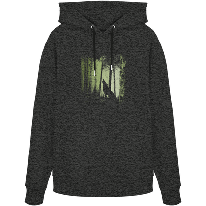 Einsamer Wolf im Zwielicht Wald  - Organic Hoodie