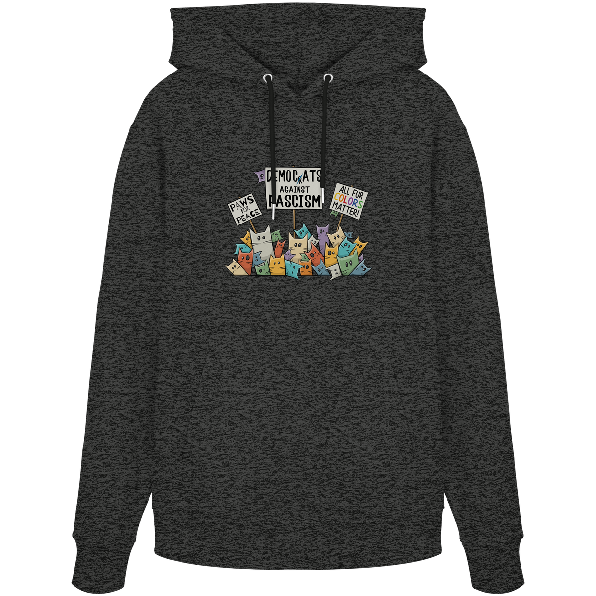 Demo-Katzen gegen Faschismus und für Vielfalt - Organic Hoodie