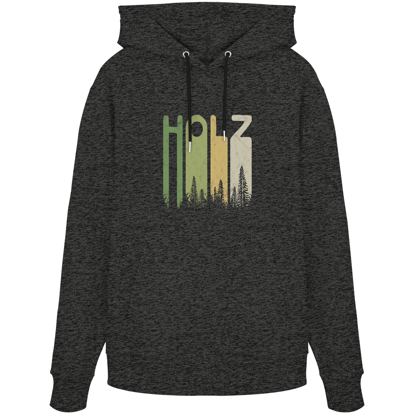Holz Retro Wald Schriftzug - Organic Hoodie