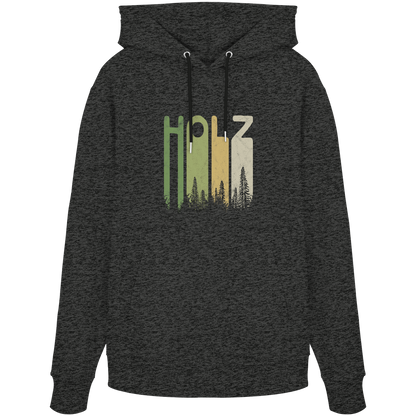 Holz Retro Wald Schriftzug - Organic Hoodie