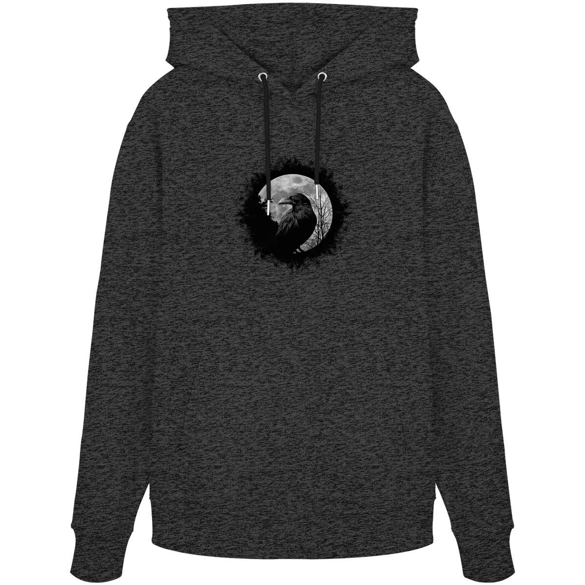 Schwarzer Rabe bei Vollmond  - Organic Hoodie
