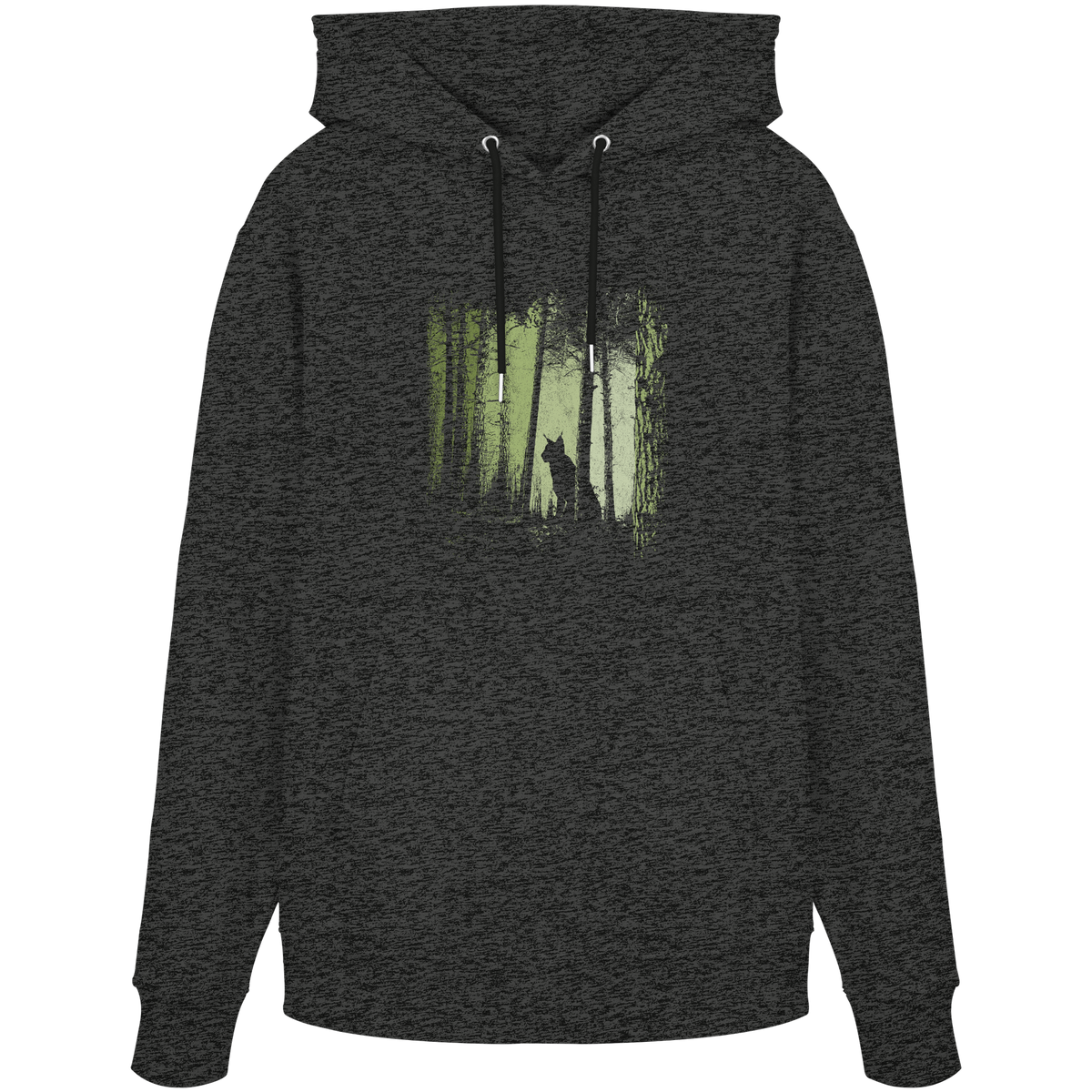 Luchs Wildkatze im Zwielicht Wald - Organic Hoodie