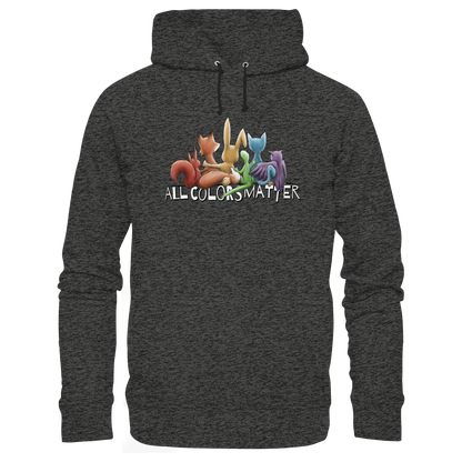 All Colors Matter! Regenbogen Tiere für Vielfalt - Organic Hoodie